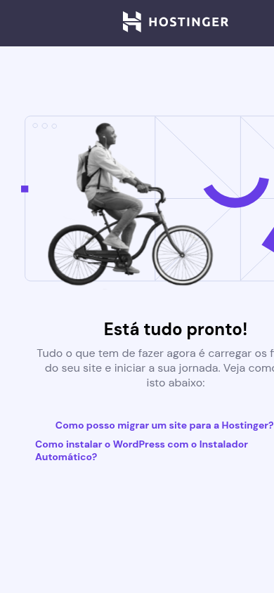 Captura mobile do domínio atual da G.E.W.T. com página padrão de hospedagem
